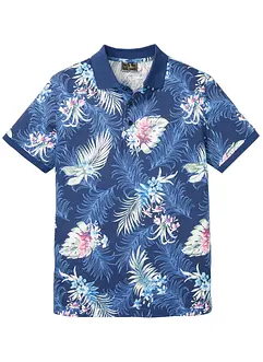 Jersey poloshirt met Hawaï-print, korte mouw, bonprix