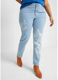 Mid waist jeans met vlinders, straight, bonprix