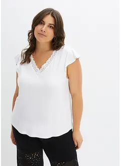 Shirt met kant van viscose, bonprix