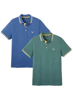 Piqué-poloshirt, korte mouwen (set van 2), bonprix