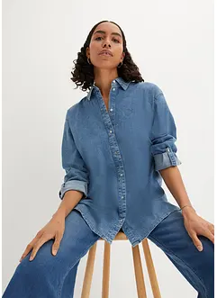 Oversized stretch spijkerblouse, bonprix