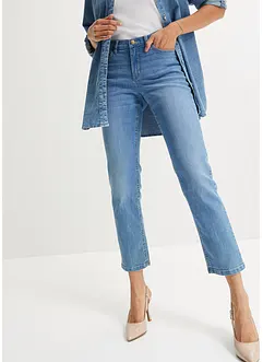 Cropped mid waist jeans, straight, bonprix