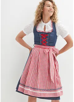 Dirndl in denim look en schort (2-dlg. set), bonprix