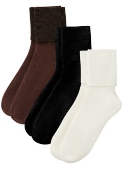 Thermo sokken met omslag en frotté binnenin (3 paar), bpc bonprix collection