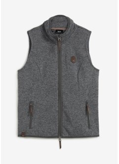 Mouwloos fleece vest met contrastkleurige paspels, bpc bonprix collection