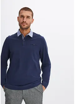 Piqué poloshirt met lange mouwen, bonprix