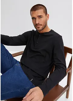 Henley shirt met comfort fit (set van 2), bonprix