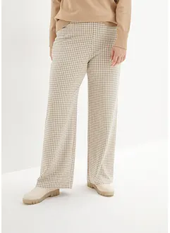 Stretch broek met pied-de-poule, wide leg, bonprix