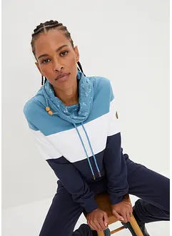 Sweater met gedessineerde kraag van biologisch katoen, bonprix