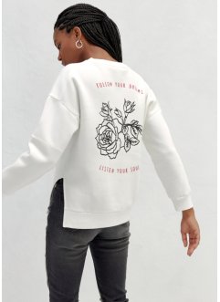 Sweater met cut-out en tekstprint, RAINBOW