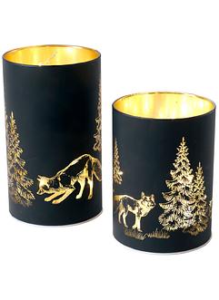 LED ornament met winterlandschap (2-dlg. set), bpc living bonprix collection