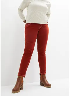 Slim fit stretch corduroy broek met contrastnaden, bonprix