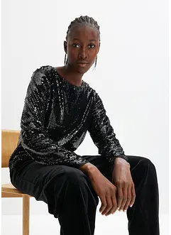 Blouse van pailletten, bonprix