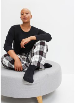 Pyjama met flanellen broek en cadeauzakje (3-dlg. set), bpc bonprix collection