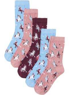 Kinderen sokken (5 paar) met schulprandje, bpc bonprix collection