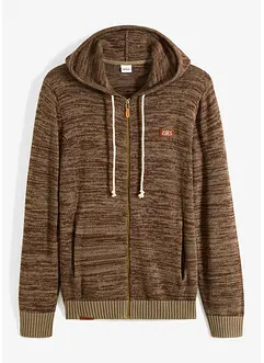 Gemêleerd vest met capuchon en katoen, bonprix
