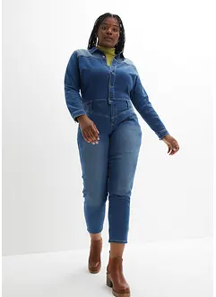 Stretch thermo jeans jumpsuit met zachte voering, John Baner JEANSWEAR