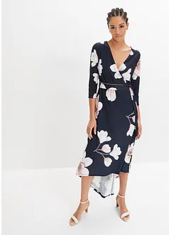 High-low jurk van jersey met strikceintuur, bonprix