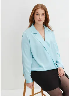 Satijnen blouse in wikkellook, bpc selection