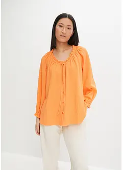 Wijde blouse in A-lijn met structuur en ruches, bpc bonprix collection