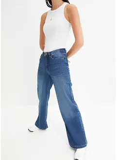 Wide leg high waist jeans met biologisch katoen, bonprix