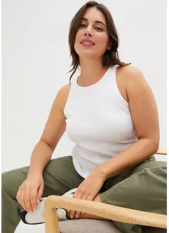 Geribde tanktop van biologisch katoen, bonprix
