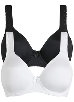 T-shirt bh met beugels van glanzend materiaal (set van 2), bonprix