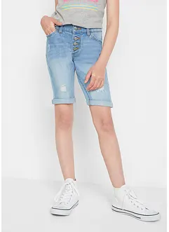 Meisjes stretch jeans short, mid waist, bonprix