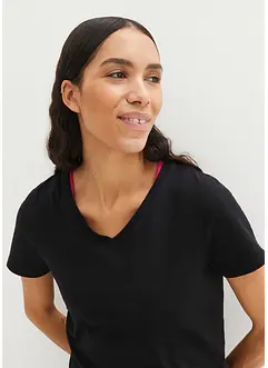 Essential T-shirt met V-hals, naadloos, bonprix