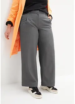Wijde bandplooibroek met verstelbare high waist comfortband, bonprix