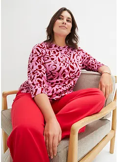 Shirt met ronde hals, 3/4 mouw, bonprix