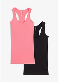 Geribde tanktop (set van 2), bonprix