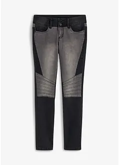 Skinny jeans tweekleurig in bikerstijl, bonprix