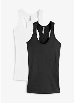 Geribde tanktop (set van 2), bonprix