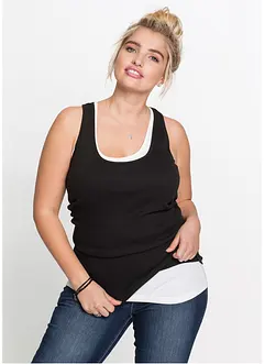 Geribde tanktop (set van 2), bonprix