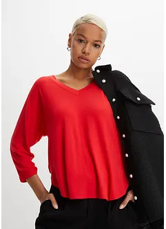 Shirt met 3/4 mouwen in een mix van viscose en elastan, bonprix