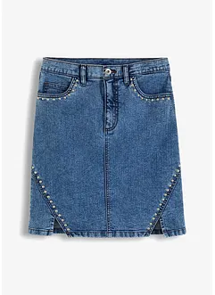 Mini spijkerrok met studs, bonprix