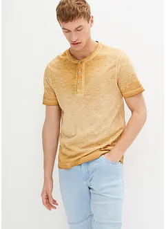 Henley shirt van biologisch katoen in washed out look, bonprix