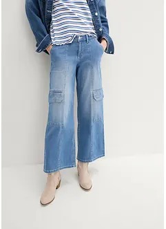 Mid waist cargo jeans, cropped, John Baner JEANSWEAR