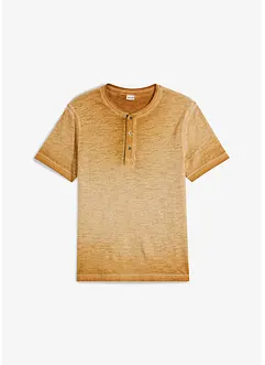 Henley shirt van biologisch katoen in washed out look, bonprix