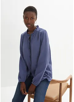 Mousseline blouse met kant, bonprix