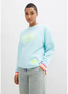 Sweater met kleurrijke mouwboorden, bonprix