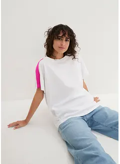 T-shirt met volantmouwen en neon tapes, bonprix
