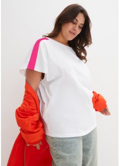 T-shirt met volantmouwen en neon tapes, bpc bonprix collection