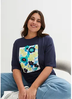 Shirt van biologisch katoen met print en halflange mouwen, bonprix