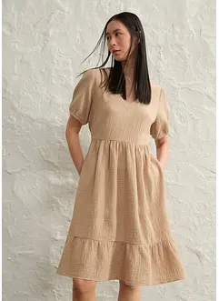 Oversized katoenen jurk van mousseline, bonprix