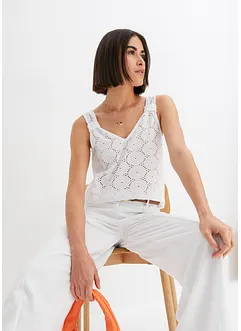 Top met broderie anglaise, bonprix