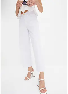 Wide leg jeans met high waist, cropped, bonprix