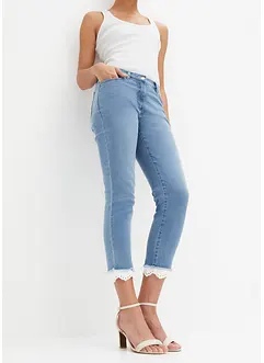 Stretch jeans met kanten boordjes, bonprix