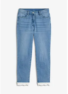 Stretch jeans met kanten boordjes, bonprix